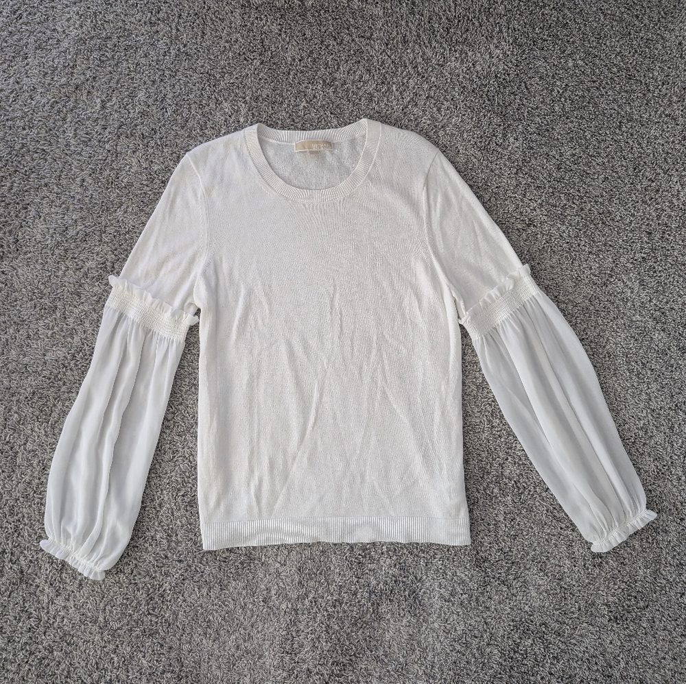 Michael kors sheer sleeve women's shirt